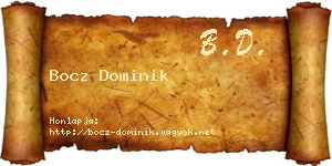 Bocz Dominik névjegykártya